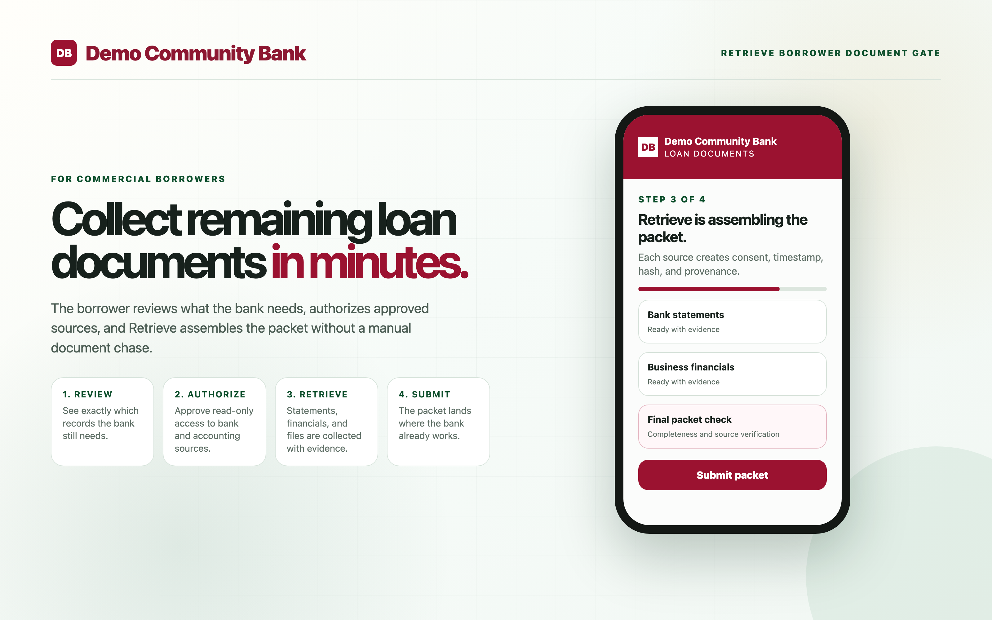 Retrieve borrower flow — step 3: Retrieve